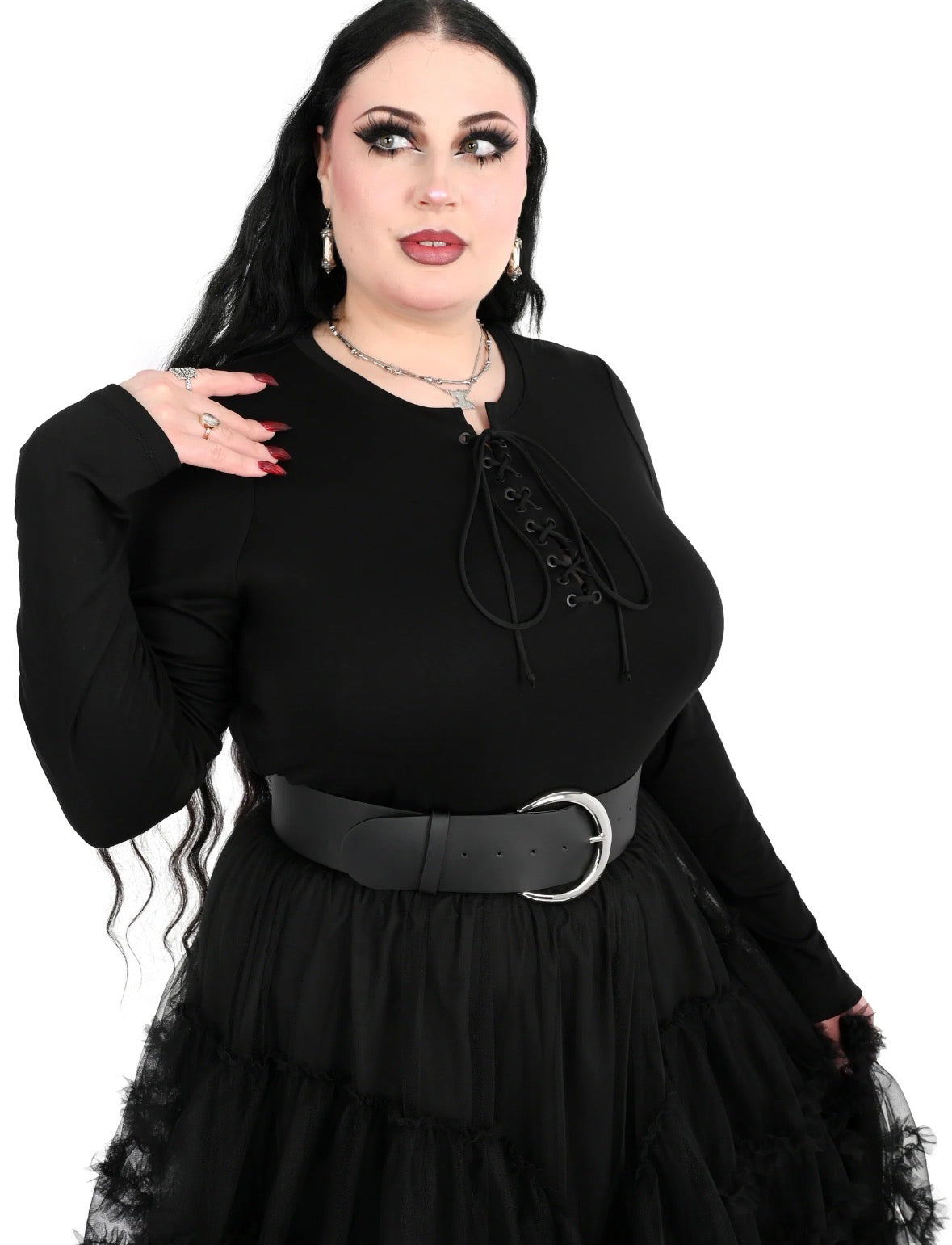 Lace Up Long Sleeve Top