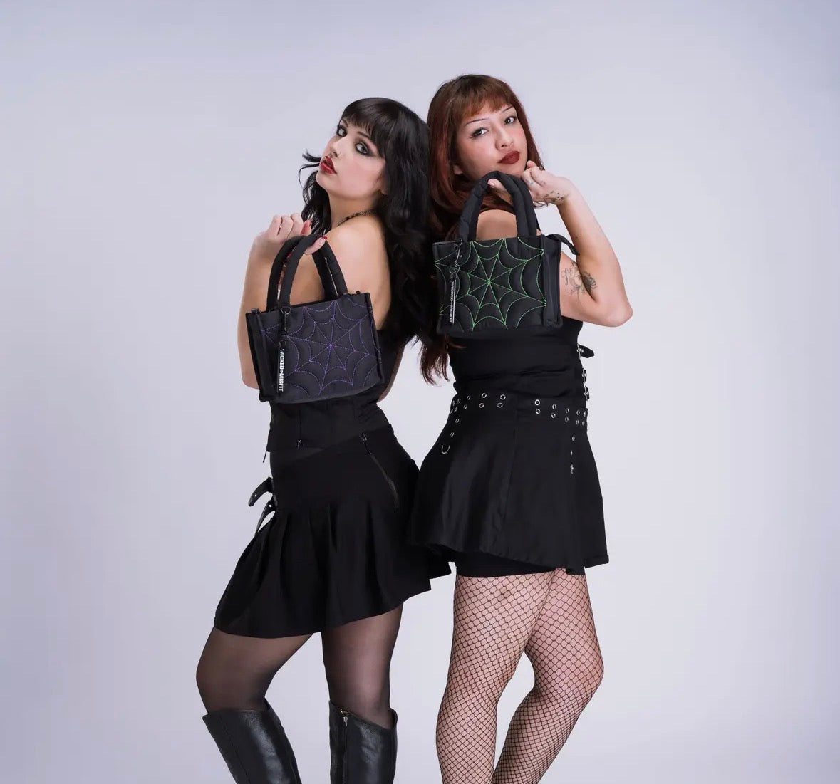 Mini Spiderweb Puff Tote Green