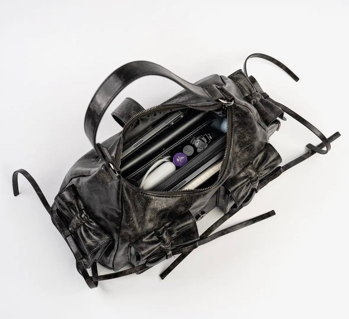 Obscura Bow Boho Bag Rustic Black