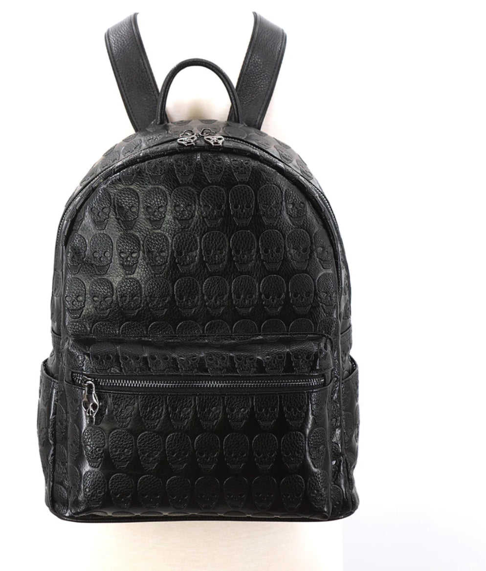 skull pattern backpack