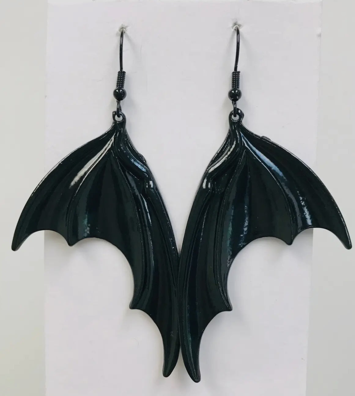 black bat wing earrings