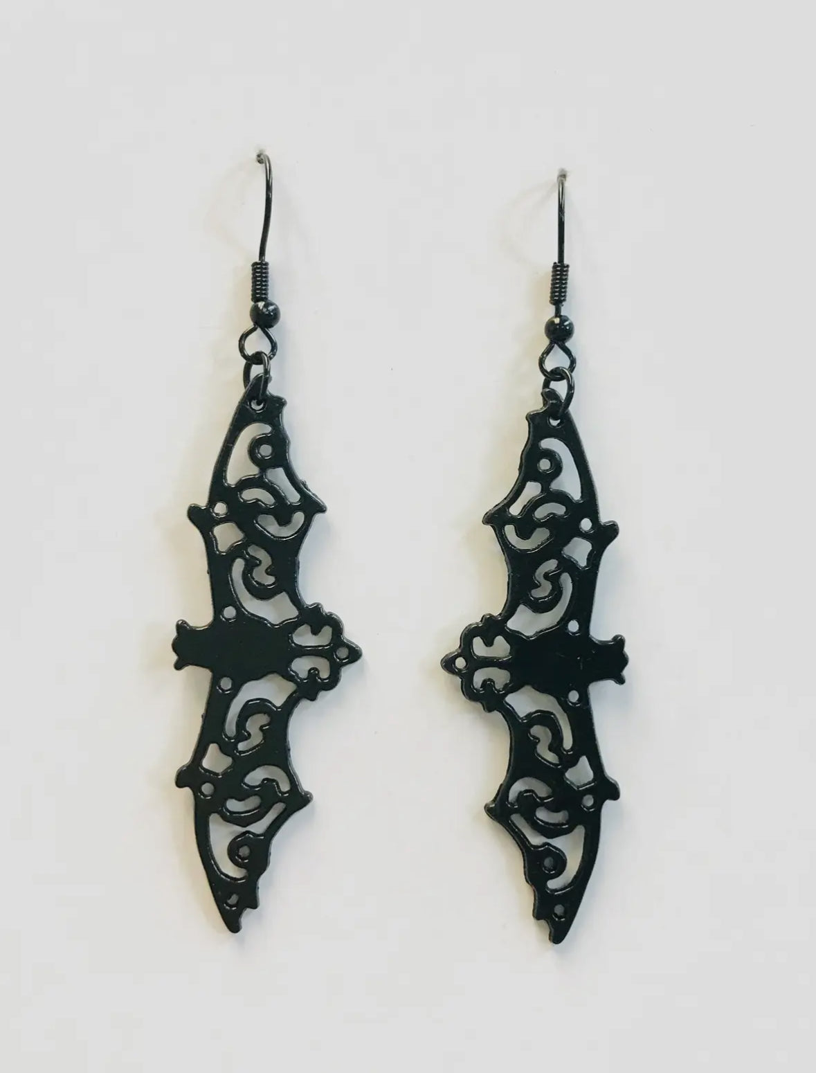 black bat earrings