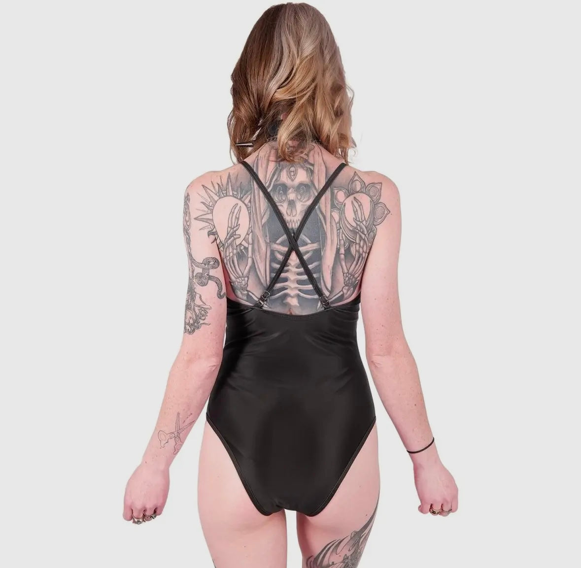 Spiderweb caged one piece swim