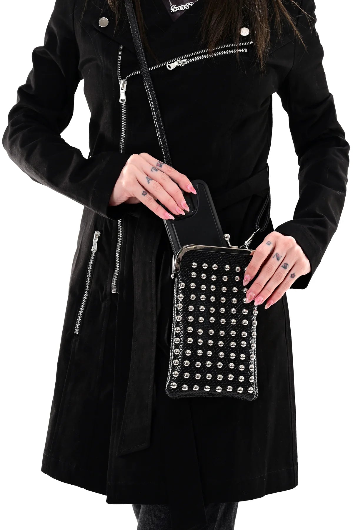 Studded Mini Crossbody Apple Leather
