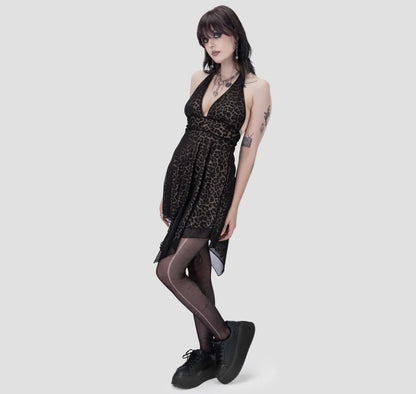 Grave Leapord Mesh Dress