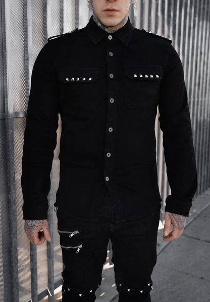 Wreckage Studded Shoulder Shirt