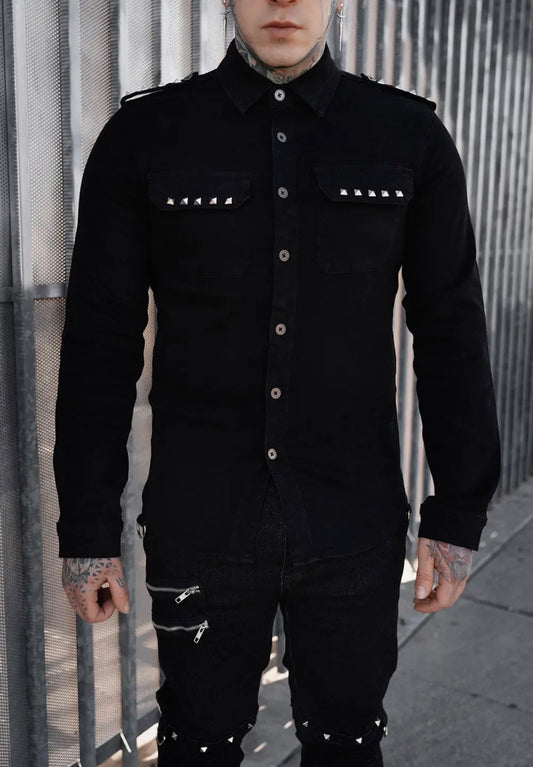 Wreckage Studded Shoulder Shirt