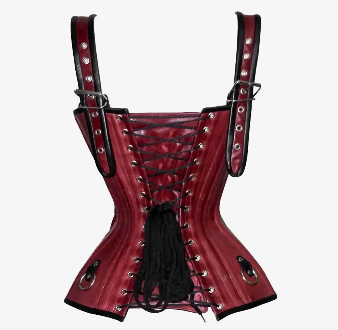 Red/Black Leather Over Bust Corset