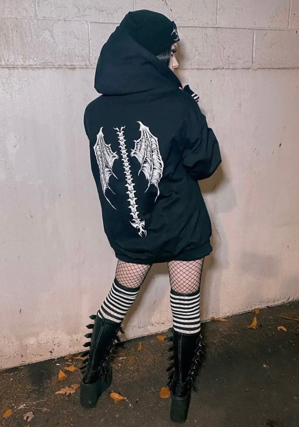Demon Wings Ram Head Hoodie