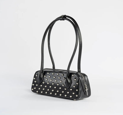 Dravena Spiked Baguette Bag Black
