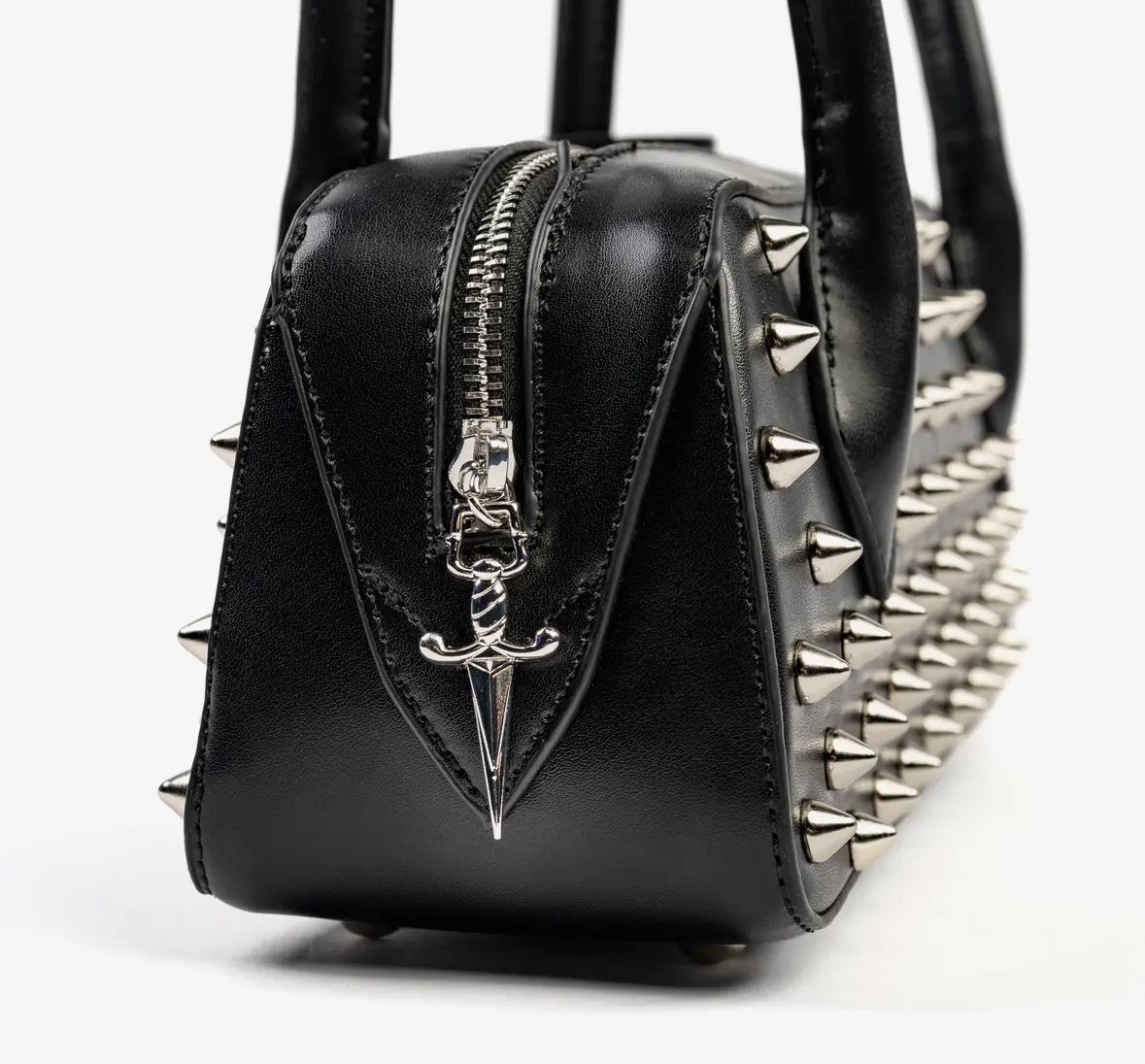 Dravena Spiked Baguette Bag Black
