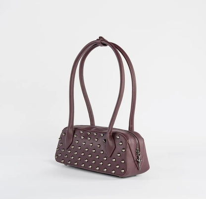 Dravena Spiked Baguette Bag Plum