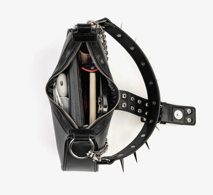 Chain & Spike Handbag black