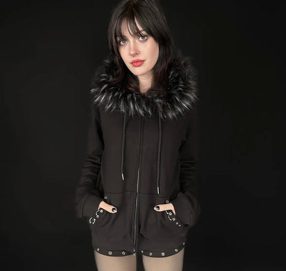 Wicked Misfit Fur-Lined Hoodie