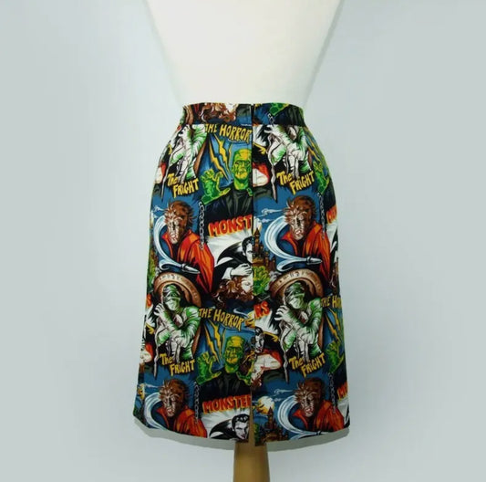 Pin Up Monster Pencil Skirt