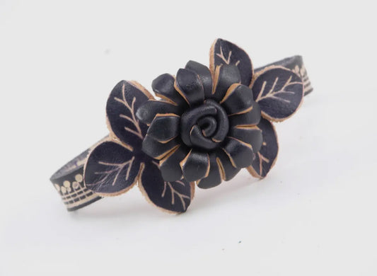 Leather Flower Bracelet