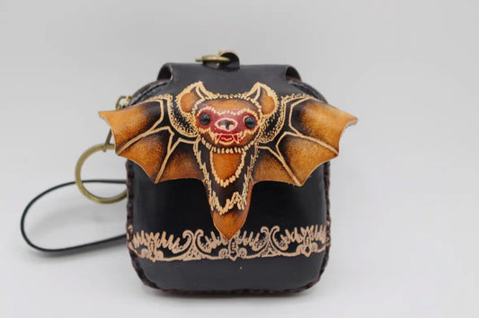 Leather Bat Coin Purse