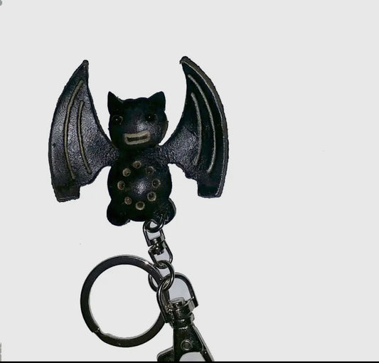 Leather Bat Keychain