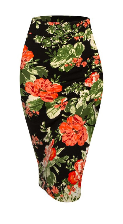 Midi Pencil Floral Red