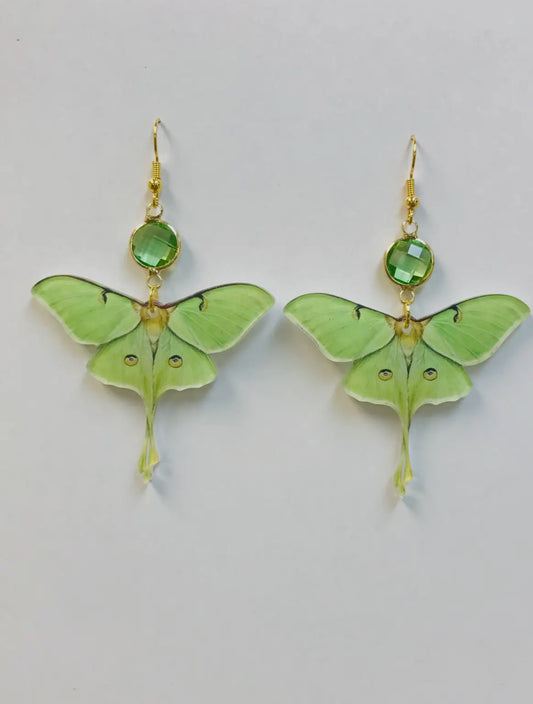 luna moth earrings