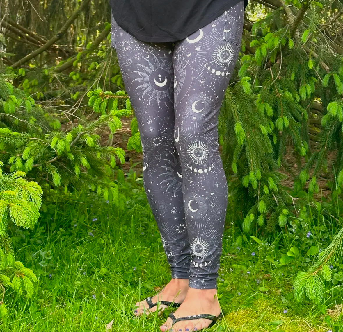 celestial sun&moon leggings