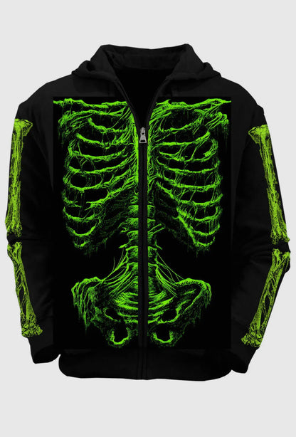 Zombie Rot Skeleton Zip up Hoodie